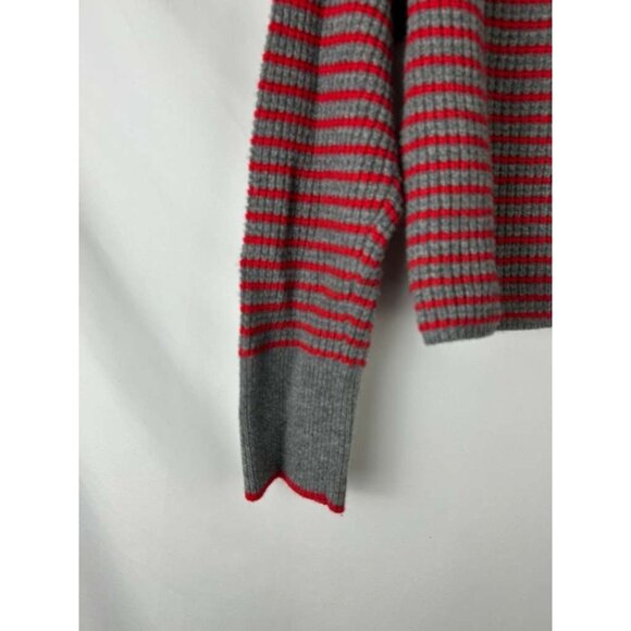 Madewell Women's Small 100% Merino Wool Waffle Knit Turtleneck Striped - Picture 12 of 13